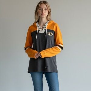 NHL Nashville Predators 47 Women's Superior Lacer Pullover Hoodie - Size Large